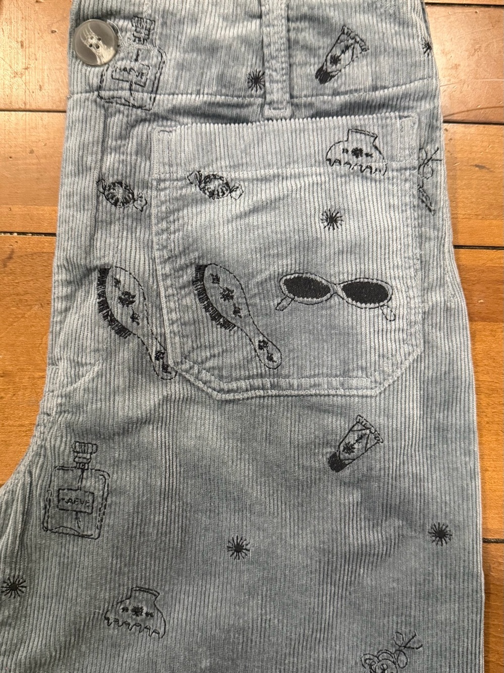 Anthropology Meave The Colette corduroy printed pants size 25